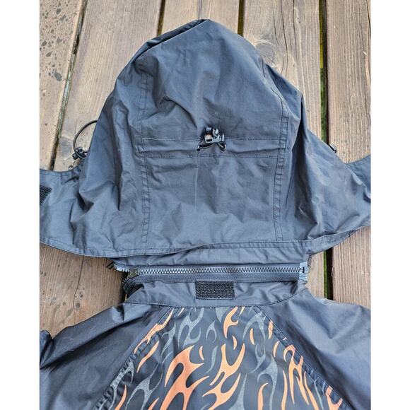 Harley Davidson Waterproof Jacket Mens Reflective Flames Full Zip Size XL - Picture 9 of 9